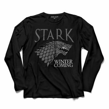 GAME OF THRONES STARK WINTER IS COMING UZUN KOLLU TİŞÖRT