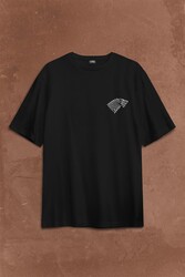 Game Of Thrones Winter Is Coming Sırt Ön Baskılı Oversize Tişört Unisex T-Shirt - Thumbnail