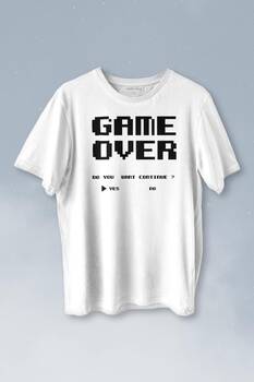 Game Over Atari Retro Pixel Oyun Baskılı Tişört Unisex T-shirt