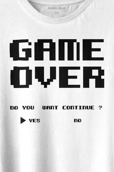 Game Over Atari Retro Pixel Oyun Baskılı Tişört Unisex T-shirt