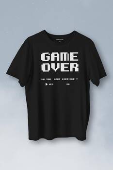 Game Over Atari Retro Pixel Oyun Baskılı Tişört Unisex T-Shirt