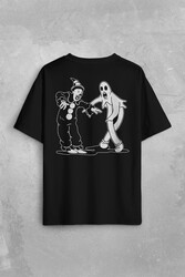 Ghostmane Music Dans Müzik Palyaço Hayalet Sırt Ön Baskılı Oversize Tişört Unisex T-Shirt - Thumbnail