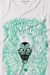 Girl Skull Kız Kadın Yaratık Vampir Baskılı Tişört Çocuk T-shirt - Thumbnail