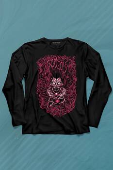 Girl Skull Kız Kadın Yaratık Vampir Uzun Kollu Tişört Baskılı T-Shirt