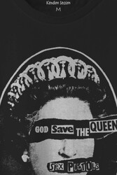 God Save The Queen Sex Pistols Elizabeth Baskılı Tişört Unisex T-shirt - Thumbnail