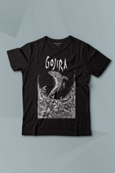 Gojira Balıklar Köpek Balığı Metal Music Rock Baskılı Çocuk Tişört Kısa Kollu - Thumbnail