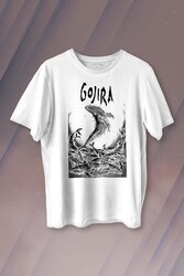 Gojira Balıklar Köpek Balığı Music Baskılı Tişört Unisex T-shirt - Thumbnail