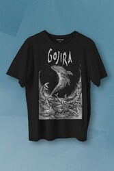 Gojira Balıklar Köpek Balığı Music Baskılı Tişört Unisex T-shirt - Thumbnail