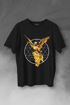 Golden Angel Altın Statue Heykel Urban Streetwear Baskılı Tişört Unisex T-Shirt