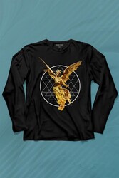 Golden Angel Altın Statue Heykel Urban Streetwear Uzun Kollu Tişört Baskılı T-Shirt - Thumbnail