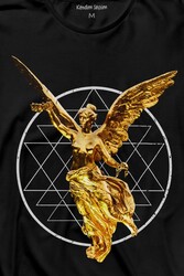 Golden Angel Altın Statue Heykel Urban Streetwear Uzun Kollu Tişört Baskılı T-Shirt - Thumbnail