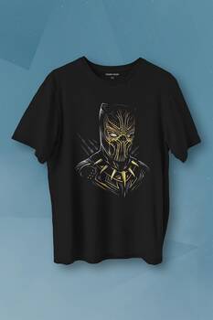 Golden Jaguar Black Panther Film Baskılı Tişört Unisex T-shirt