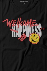 Good Vibe Happines Mutlu Smile Eğlenceli Baskılı Tişört Çocuk T-shirt - Thumbnail