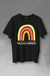 Good Vibes Gökkuşağı Rainbow Cisniyet Eşitlik Özgürlüğü Baskılı Tişört Unisex T-Shirt - Thumbnail