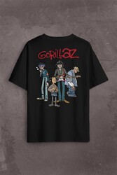 Gorillaz 2D Rock Band Blur Damon Albarn Feel Good Sırt Ön Baskılı Oversize Tişört Unisex T-Shirt - Thumbnail