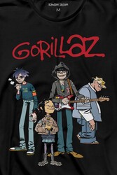 Gorillaz 2D Rock Band Blur Damon Albarn Feel Good Uzun Kollu Tişört Baskılı T-Shirt - Thumbnail