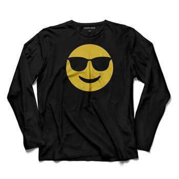 GÖZLÜK EMOJİ ICON SMILE GLASES UZUN KOLLU TİŞÖRT