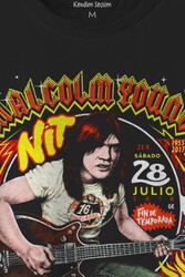 Guitar Malcolm Young AC/DC Gitar Hard Rock Music Baskılı Unisex Tişört - Thumbnail