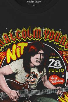 Guitar Malcolm Young AC/DC Gitar Hard Rock Music Baskılı Unisex Tişört