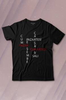 Günler Minimal Yazılı Baskılı Tişört Çocuk T-shirt