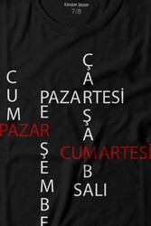 Günler Minimal Yazılı Baskılı Tişört Çocuk T-shirt - Thumbnail