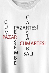 Günler Minimal Yazılı Baskılı Tişört Unisex T-shirt - Thumbnail