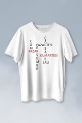 Günler Minimal Yazılı Baskılı Tişört Unisex T-shirt - Thumbnail