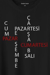 Günler Minimal Yazılı Baskılı Tişört Unisex T-Shirt - Thumbnail