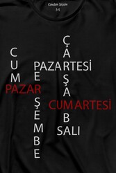 Günler Minimal Yazılı Uzun Kollu Tişört Baskılı T-Shirt - Thumbnail