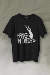 Han In There Tırmalayan Kedi Asla Pes Etme Baskılı Tişört Unisex T-Shirt - Thumbnail