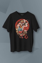 Hannya Maske Oni Japanese Demon Mask Japon Baskılı Tişört Unisex T-Shirt - Thumbnail