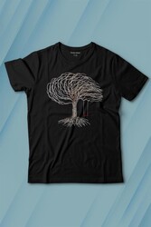 Hayat Ağacındaki Kırmızı Salıncak Kuru Ağaç Baskılı Tişört Çocuk T-shirt - Thumbnail