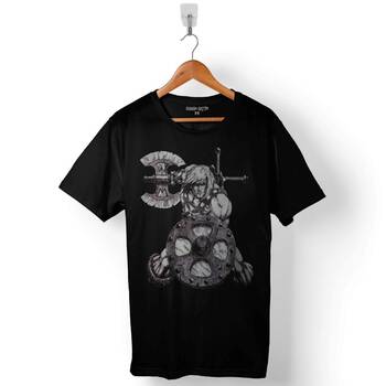 He Man Vikings Heman Vikingler Balta Baskılı Tişört Unisex T-Shirt