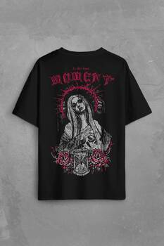 Hip Hop At The Last Moment Trapstar Gotik Gothic Trap Baskılı Oversize Tişört Siyah Unisex T-shirt