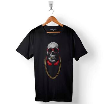 Hip Hop Dance Pırate Skull Kuru Kafa Baskılı Tişört Unisex T-Shirt