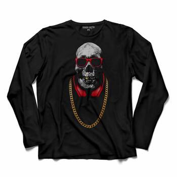 HIP HOP DANCE PIRATE SKULL KURU KAFA UZUN KOLLU TİŞÖRT