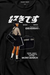 Hip Hop Harajuku Kanji Japon Kız Japan Girl Uzun Kollu Tişört Baskılı T-Shirt - Thumbnail