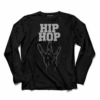 HIP HOP İŞARETİ SİMGESİ HIPHOP HEY DOSTUM UZUN KOLLU TİŞÖRT