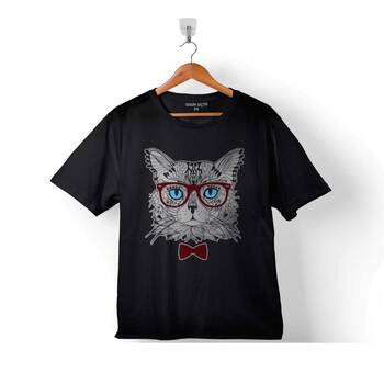 HIPSTER CAT HİPSTIR KEDİ WITH GLASSES GÖZLÜK ÇOCUK TİŞÖRT