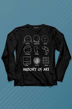 History Of Art Monet Dali Da Vinci Uzun Kollu Tişört Baskılı T-Shirt