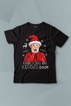 Home Alone Evde Tek Başına Yeni Yıl Knock Knock Kevin Merry Xmas Baskılı Çocuk Tişört Kısa Kollu