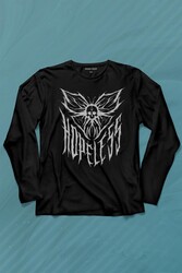 Hopeless Gothic Umutsuz Black Karanlık Uzun Kollu Tişört Baskılı T-Shirt - Thumbnail