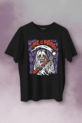 Horror Minimal Funny Kara Komik Korku Urban Baskılı Tişört Unisex T-Shirt - Thumbnail