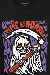 Horror Minimal Funny Kara Komik Korku Urban Baskılı Tişört Unisex T-Shirt - Thumbnail