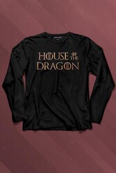 House Of The Dragon Logo Targaryen Uzun Kollu Tişört Baskılı T-Shirt - Thumbnail