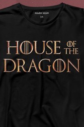 House Of The Dragon Logo Targaryen Uzun Kollu Tişört Baskılı T-Shirt - Thumbnail