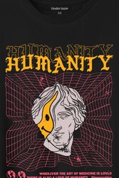 Humanity Smiley Statue Neon Heykel 2K Urban Baskılı Tişört Unisex T-Shirt - Thumbnail