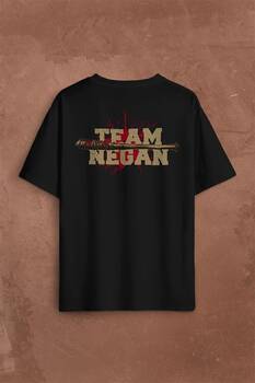 I Am Negan The Walking Dead Yürüyen Ölüler Sırt Ön Baskılı Oversize Tişört Unisex T-Shirt