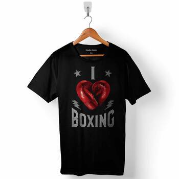 I Love Boxing Boks Ring Muhammed Ali Baskılı Tişört Unisex T-Shirt