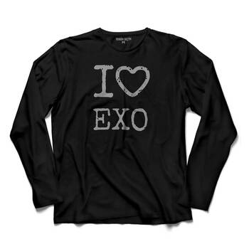 I LOVE EXO EKSO GROUP LOGO UZUN KOLLU TİŞÖRT